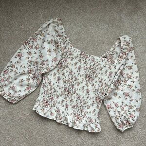 Floral Smocked Puff Sleeve Top